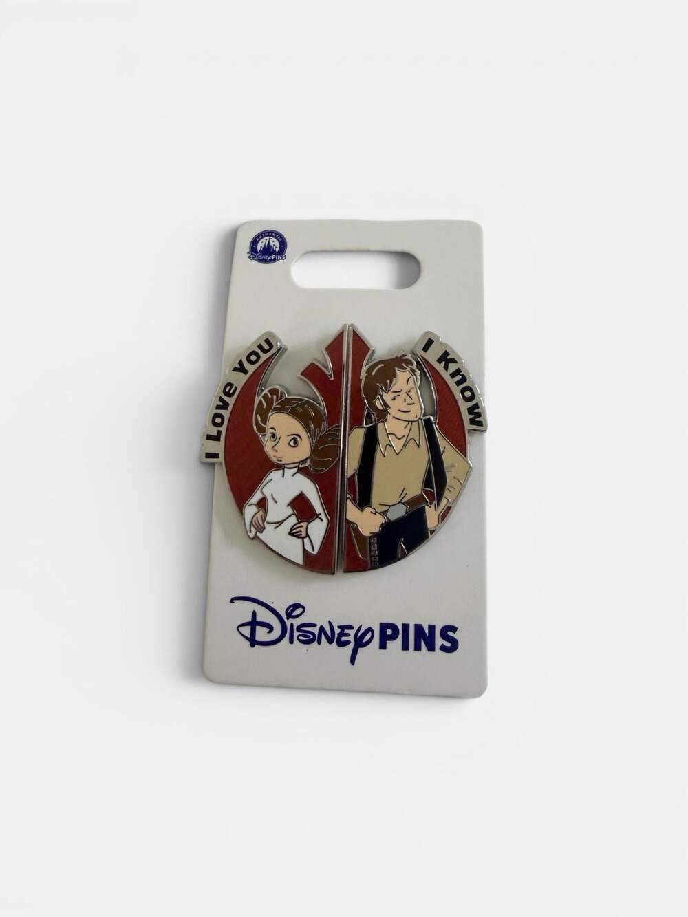 Disney Star Wars Han Solo and Princess Leia I Love You I Know Pin Set